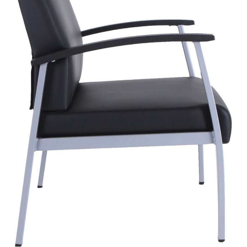 Lorell Healthcare Reception Big & Tall Antimicrobial Guest Chair Black Silver Frame (LLR - LLR67001) - SchoolOutlet