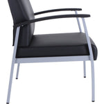 Lorell Healthcare Reception Big & Tall Antimicrobial Guest Chair Black Silver Frame (LLR - LLR67001) - SchoolOutlet