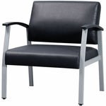 Lorell Healthcare Reception Big & Tall Antimicrobial Guest Chair Black Silver Frame (LLR - LLR67001) - SchoolOutlet