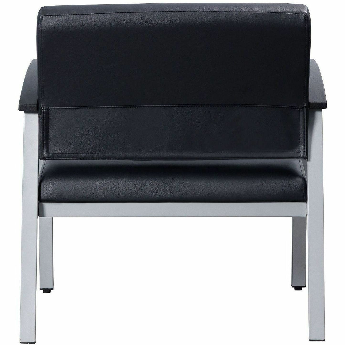 Lorell Healthcare Reception Big & Tall Antimicrobial Guest Chair Black Silver Frame (LLR - LLR67001) - SchoolOutlet