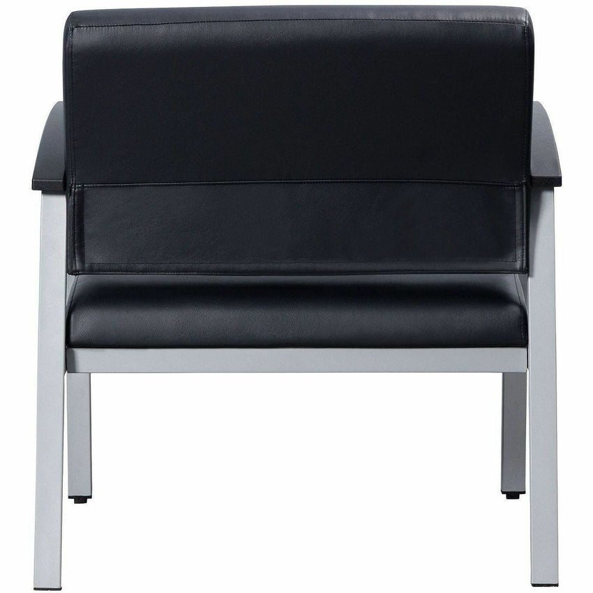 Lorell Healthcare Reception Big & Tall Antimicrobial Guest Chair Black Silver Frame (LLR - LLR67001) - SchoolOutlet
