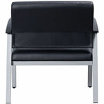 Lorell Healthcare Reception Big & Tall Antimicrobial Guest Chair Black Silver Frame (LLR - LLR67001) - SchoolOutlet
