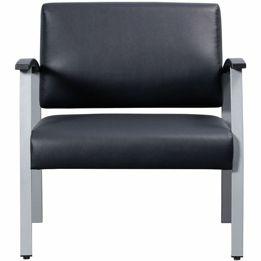 Lorell Healthcare Reception Big & Tall Antimicrobial Guest Chair Black Silver Frame (LLR - LLR67001) - SchoolOutlet