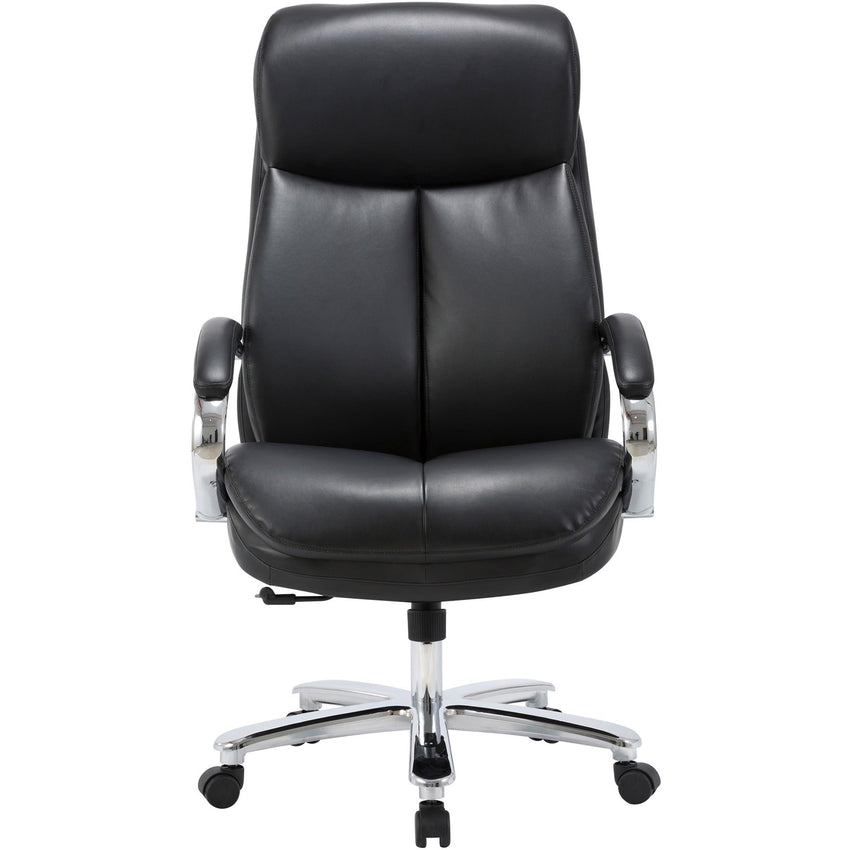 Lorell Big & Tall High - Back Executive Chair Black Bonded Leather 400 lb Capacity 18 "H (LLR - LLR67004) - SchoolOutlet