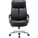 Lorell Big & Tall High - Back Executive Chair Black Bonded Leather 400 lb Capacity 18 
