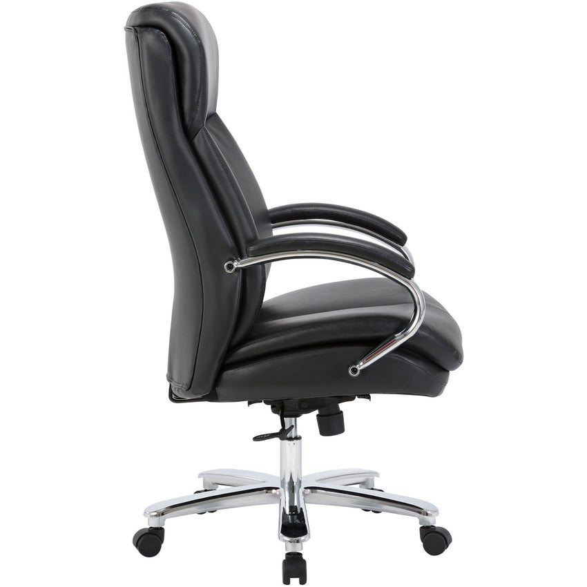 Lorell Big & Tall High - Back Executive Chair Black Bonded Leather 400 lb Capacity 18 "H (LLR - LLR67004) - SchoolOutlet