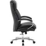 Lorell Big & Tall High - Back Executive Chair Black Bonded Leather 400 lb Capacity 18 