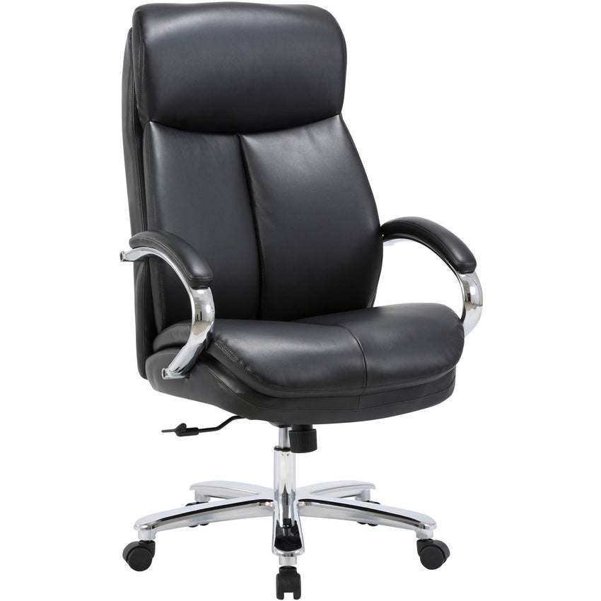 Lorell Big & Tall High - Back Executive Chair Black Bonded Leather 400 lb Capacity 18 "H (LLR - LLR67004) - SchoolOutlet