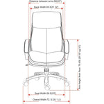 Lorell Big & Tall High - Back Executive Chair Black Bonded Leather 400 lb Capacity 18 