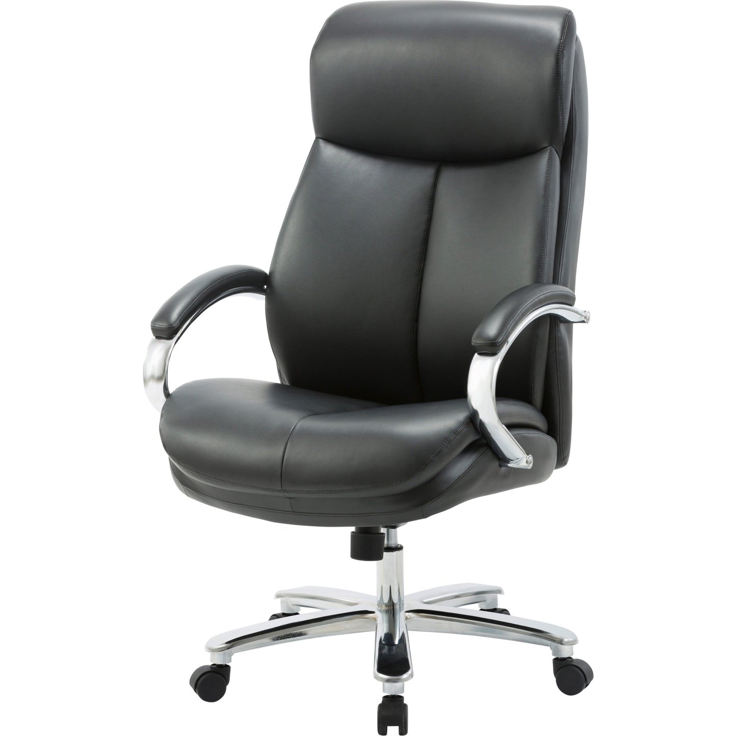 Lorell Big & Tall High - Back Executive Chair Black Bonded Leather 400 lb Capacity 18 "H (LLR - LLR67004) - SchoolOutlet