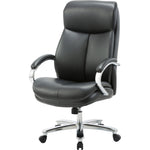 Lorell Big & Tall High - Back Executive Chair Black Bonded Leather 400 lb Capacity 18 