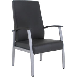 Lorell High-Back Healthcare Guest Chair with Antimicrobial Vinyl and Silver Steel Frame (LLR-LLR67011)