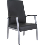 Lorell High - Back Healthcare Guest Chair with Antimicrobial Vinyl and Silver Steel Frame (LLR - LLR67011) - SchoolOutlet