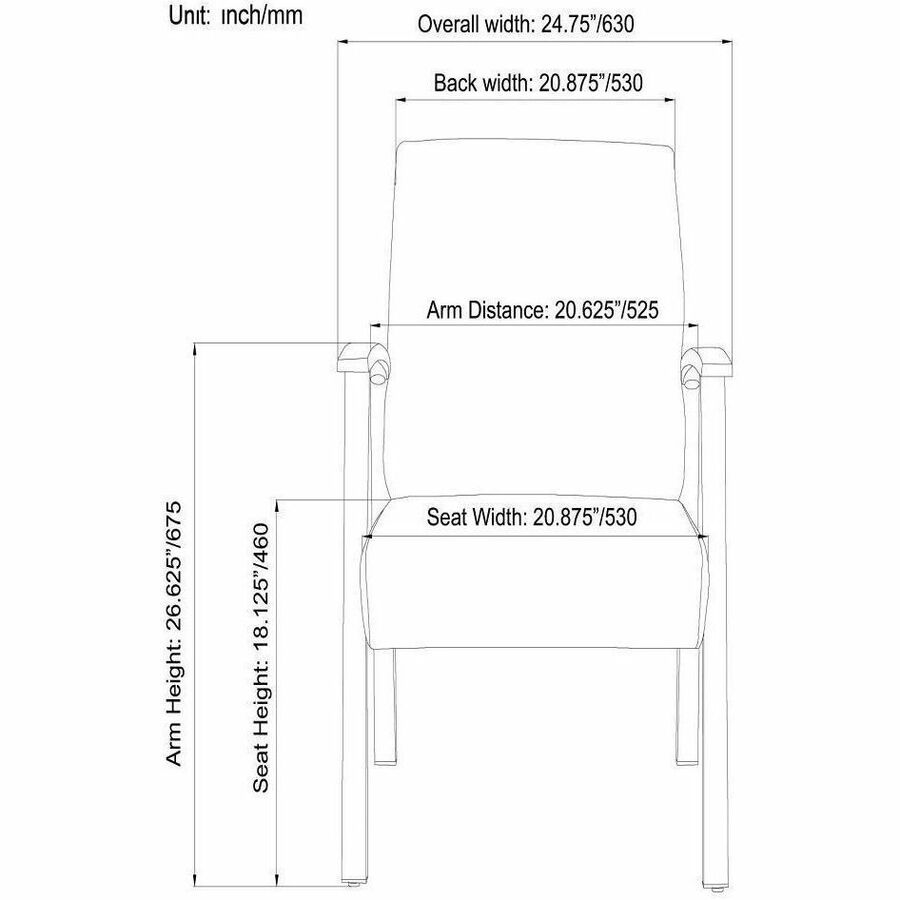 Lorell Mid - Back Healthcare Guest Chair with Antimicrobial Vinyl and Silver Steel Frame (LLR - LLR67012) - SchoolOutlet