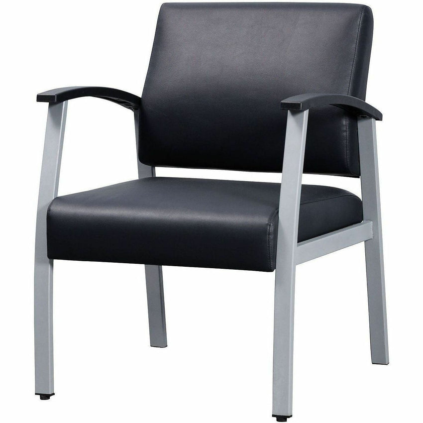 Lorell Mid - Back Healthcare Guest Chair with Antimicrobial Vinyl and Silver Steel Frame (LLR - LLR67012) - SchoolOutlet