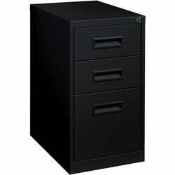Lorell Fortress Series 3-Drawer Box/File Mobile Pedestal Steel Ball-Bearing Black 15"W x 22"D x 27.7"H (LLR-LLR67737)