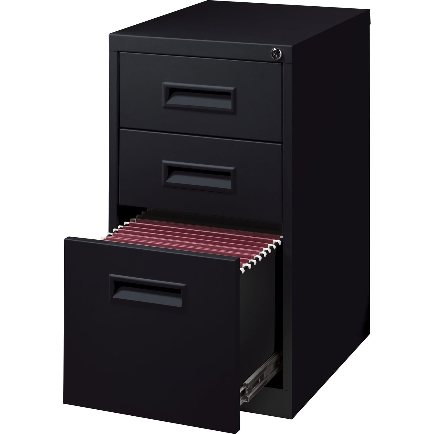 Lorell Fortress Series 3 - Drawer Box/File Mobile Pedestal Steel Ball - Bearing Black 15"W x 19"D x 28"H (LLR - LLR67745) - SchoolOutlet