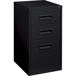 Lorell Fortress Series 3-Drawer Box/File Mobile Pedestal Steel Ball-Bearing Black 15"W x 19"D x 28"H (LLR-LLR67745)