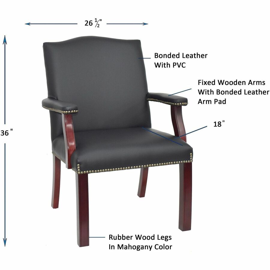 Lorell Deluxe Guest Chair with Bonded Leather Upholstery 18.25 "H (LLR - LLR68252) - SchoolOutlet