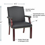 Lorell Deluxe Guest Chair with Bonded Leather Upholstery 18.25 