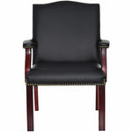 Lorell Deluxe Guest Chair with Bonded Leather Upholstery 18.25 