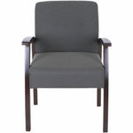 Lorell Thickly Padded Guest Chair with Wood Frame and Lumbar Support 18.50