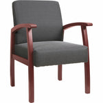Lorell Thickly Padded Guest Chair with Wood Frame and Lumbar Support 18.50