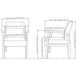 Lorell Thickly Padded Guest Chair with Wood Frame and Lumbar Support 18.50