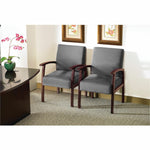 Lorell Thickly Padded Guest Chair with Wood Frame and Lumbar Support 18.50