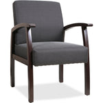 Lorell Thickly Padded Guest Chair with Wood Frame and Lumbar Support 18.50