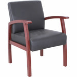 Lorell Thickly Padded Guest Chair with Wood Frame and Lumbar Support 18.50