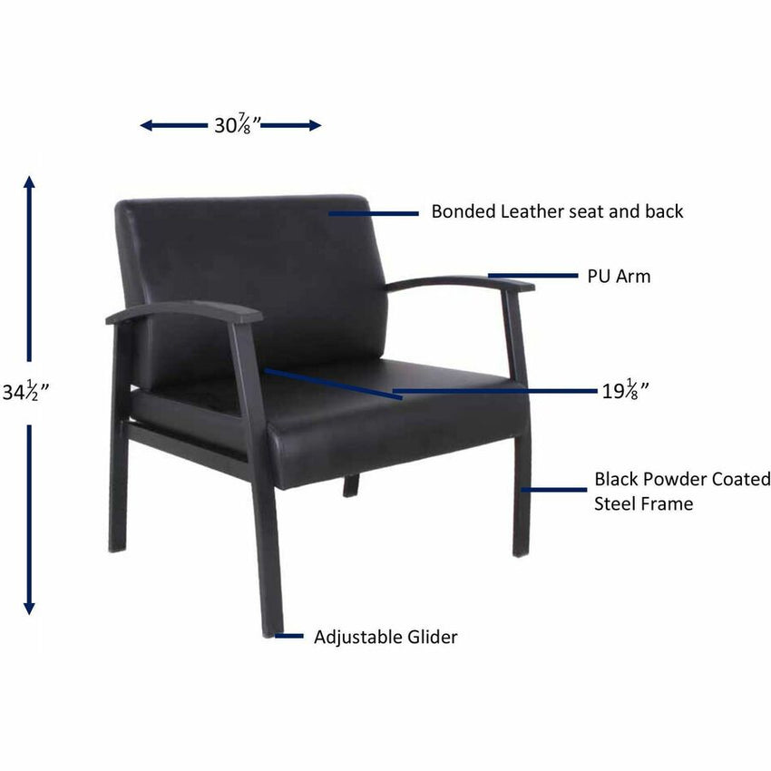 Lorell Big & Tall Guest Chair with 450 lb Capacity 18.13"H (LLR - LLR68557) - SchoolOutlet