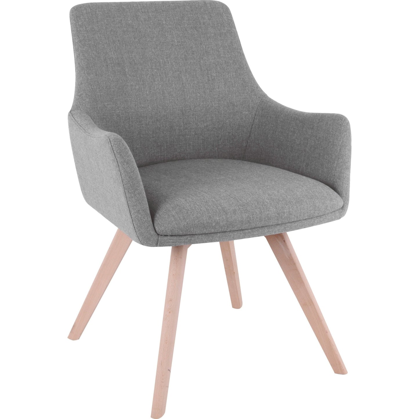 Lorell Mid - century Modern Flannel Guest Chair Four - Legged Base with Arms 19.125"H (LLR - LLR68560) - SchoolOutlet