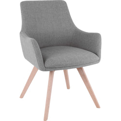 Lorell Mid-century Modern Flannel Guest Chair Four-Legged Base with Arms 19.125"H (LLR-LLR68560)