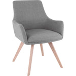 Lorell Mid - century Modern Flannel Guest Chair Four - Legged Base with Arms 19.125