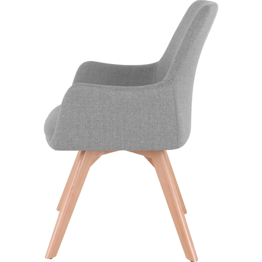 Lorell Mid - century Modern Flannel Guest Chair Four - Legged Base with Arms 19.125"H (LLR - LLR68560) - SchoolOutlet