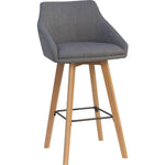 Lorell Gray Flannel Mid - Century Modern Guest Stools with Cushioned Seat and Arms Set of 2 31.125 H (LLR - LLR68561) - SchoolOutlet
