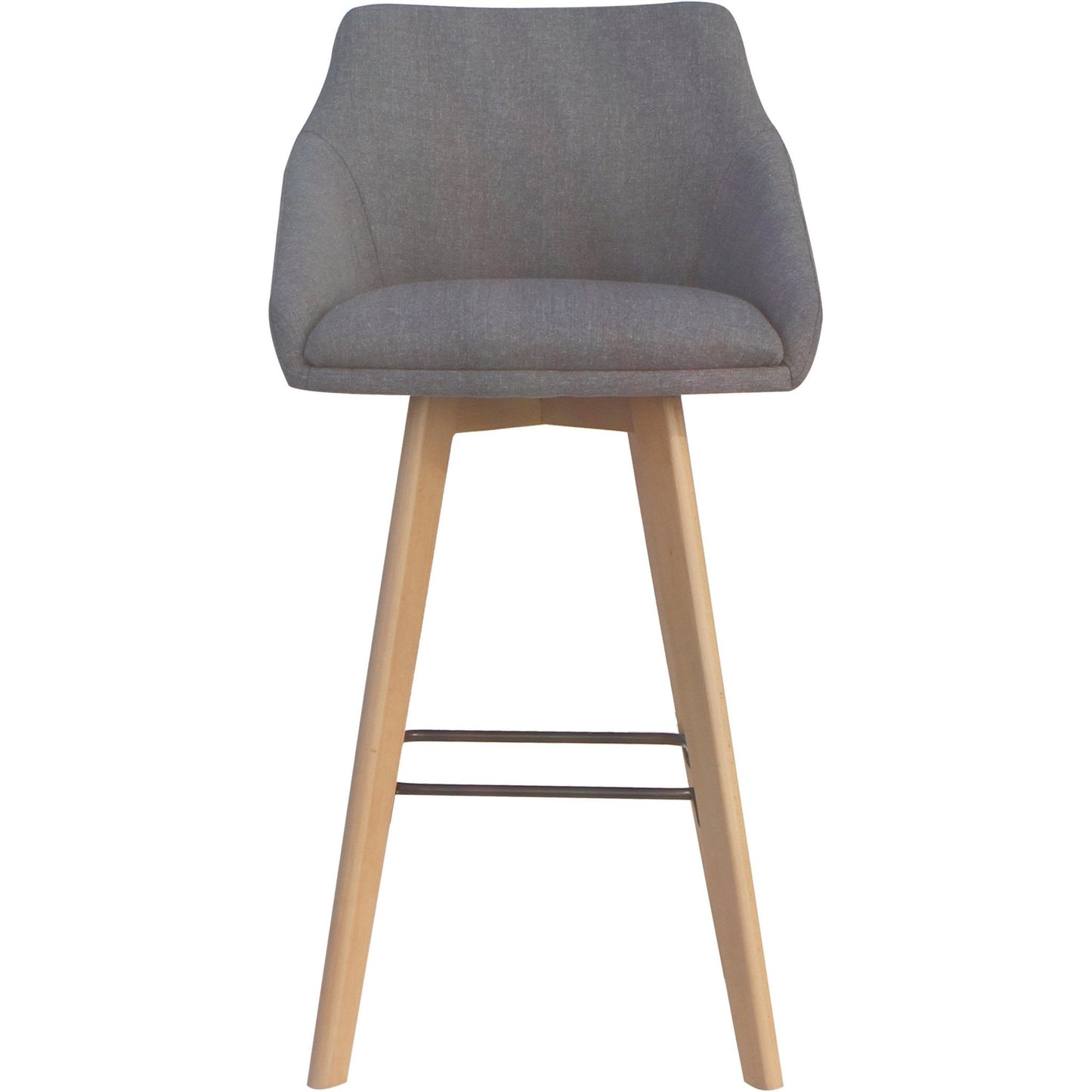 Lorell Gray Flannel Mid - Century Modern Guest Stools with Cushioned Seat and Arms Set of 2 31.125 H (LLR - LLR68561) - SchoolOutlet