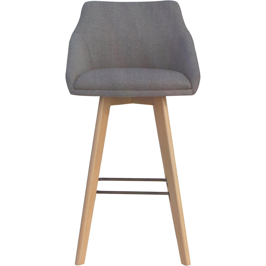 Lorell Gray Flannel Mid - Century Modern Guest Stools with Cushioned Seat and Arms Set of 2 31.125 H (LLR - LLR68561) - SchoolOutlet