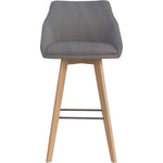 Lorell Gray Flannel Mid - Century Modern Guest Stools with Cushioned Seat and Arms Set of 2 31.125 H (LLR - LLR68561) - SchoolOutlet