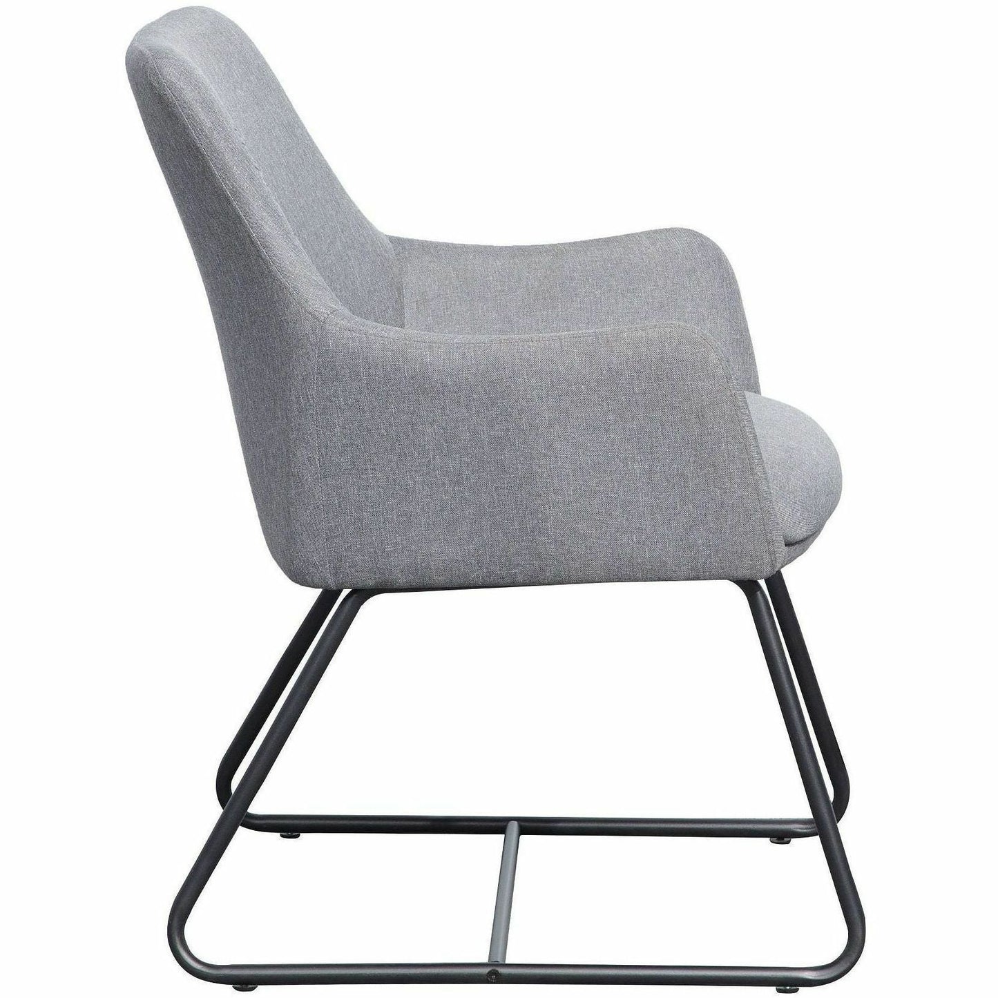 Lorell Mid - century Modern Flannel Guest Chair Sled Base with Arms 19.125"H (LLR - LLR68562) - SchoolOutlet