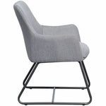 Lorell Mid - century Modern Flannel Guest Chair Sled Base with Arms 19.125