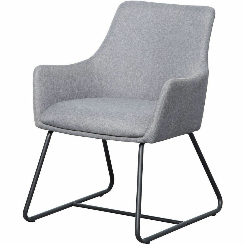 Lorell Mid - century Modern Flannel Guest Chair Sled Base with Arms 19.125"H (LLR - LLR68562) - SchoolOutlet