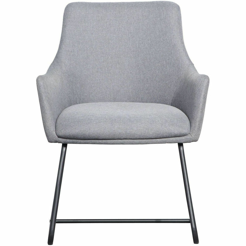 Lorell Mid - century Modern Flannel Guest Chair Sled Base with Arms 19.125"H (LLR - LLR68562) - SchoolOutlet