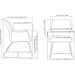 Lorell Mid - century Modern Flannel Guest Chair Sled Base with Arms 19.125
