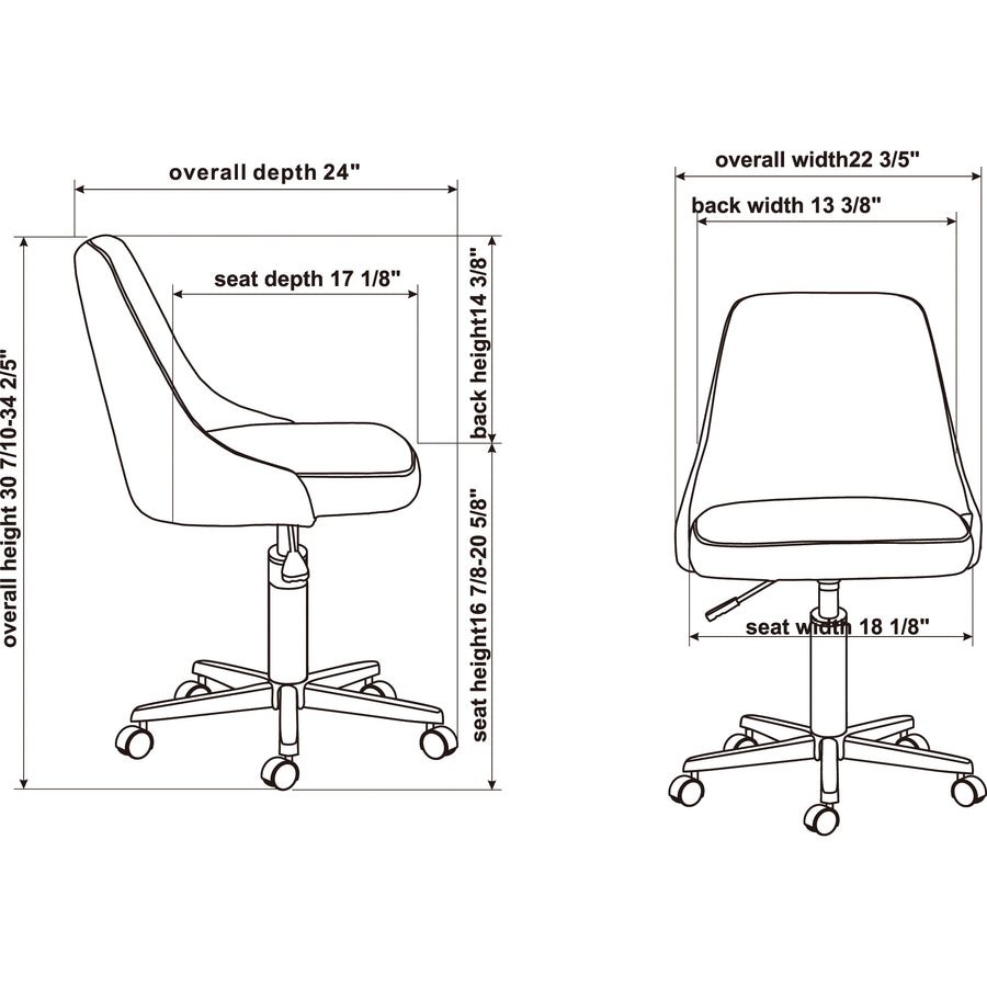 Lorell Resimercial Low - back Task Chair with Adjustable Height and Swivel Base (LLR - LLR68571) - SchoolOutlet