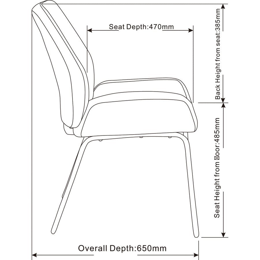 Lorell U - Shaped Seat Guest Chair Bonded Leather Upholstered with Powder - Coated Legs 19"H (LLR - LLR68574) - SchoolOutlet
