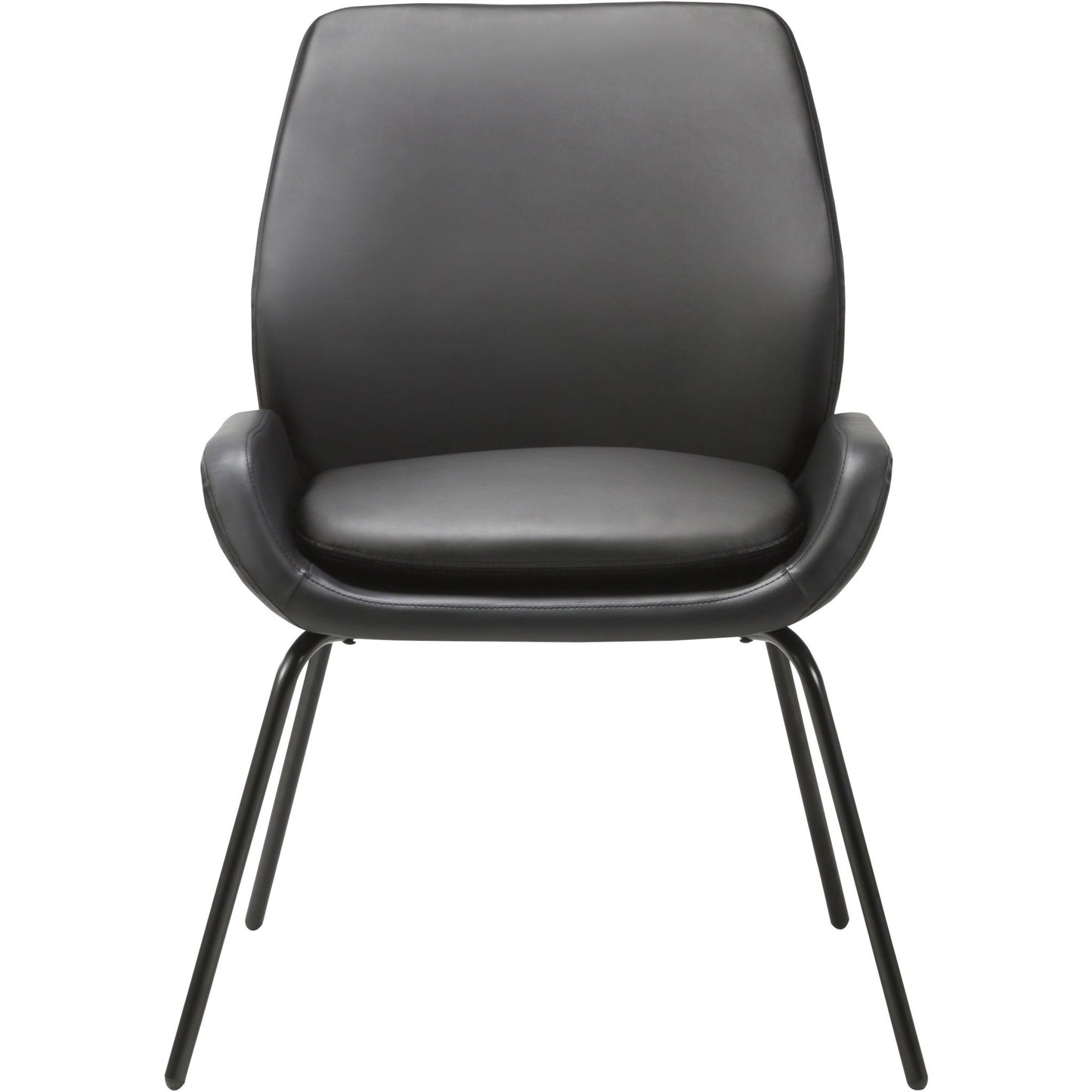 Lorell U - Shaped Seat Guest Chair Bonded Leather Upholstered with Powder - Coated Legs 19"H (LLR - LLR68574) - SchoolOutlet