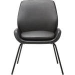 Lorell U - Shaped Seat Guest Chair Bonded Leather Upholstered with Powder - Coated Legs 19