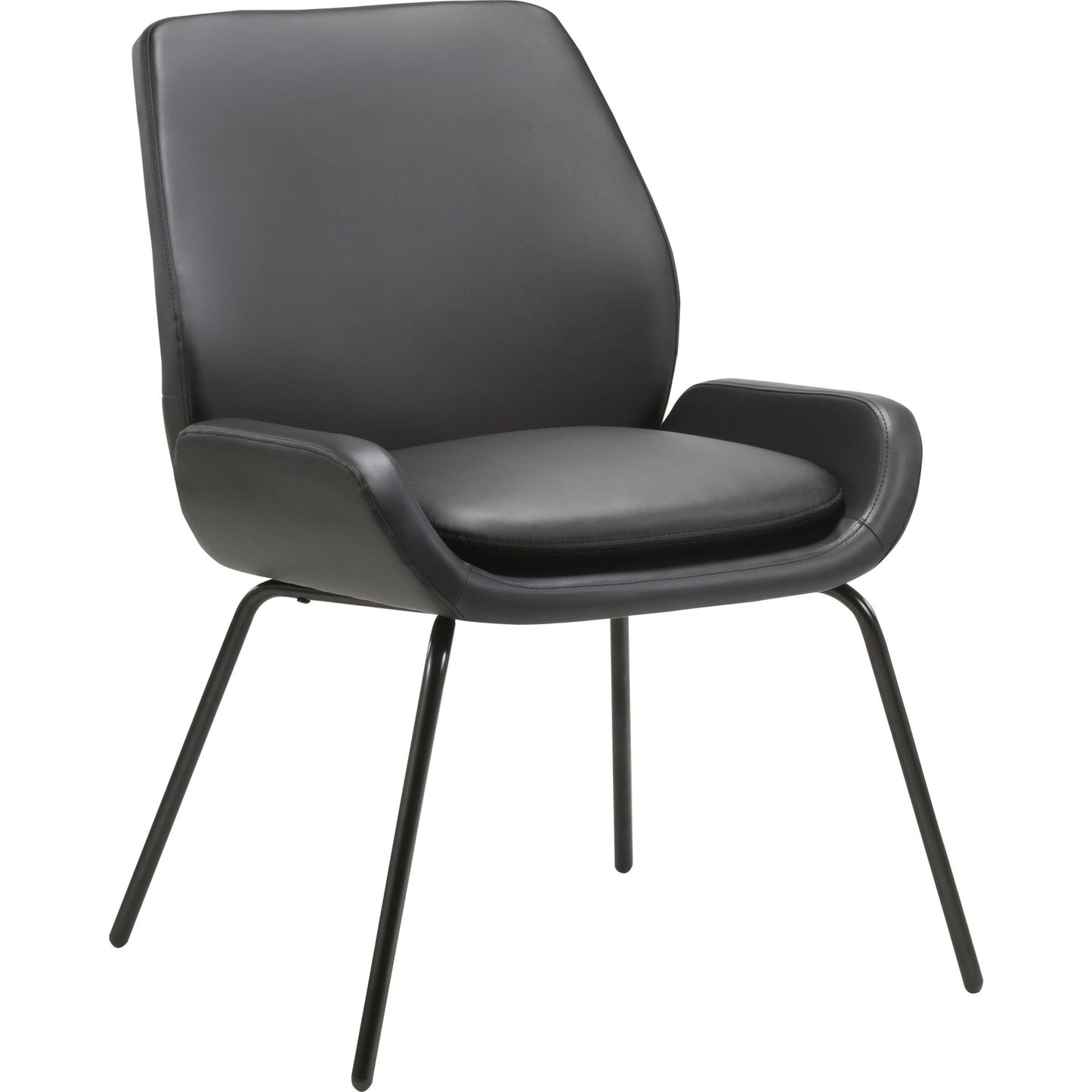 Lorell U - Shaped Seat Guest Chair Bonded Leather Upholstered with Powder - Coated Legs 19"H (LLR - LLR68574) - SchoolOutlet